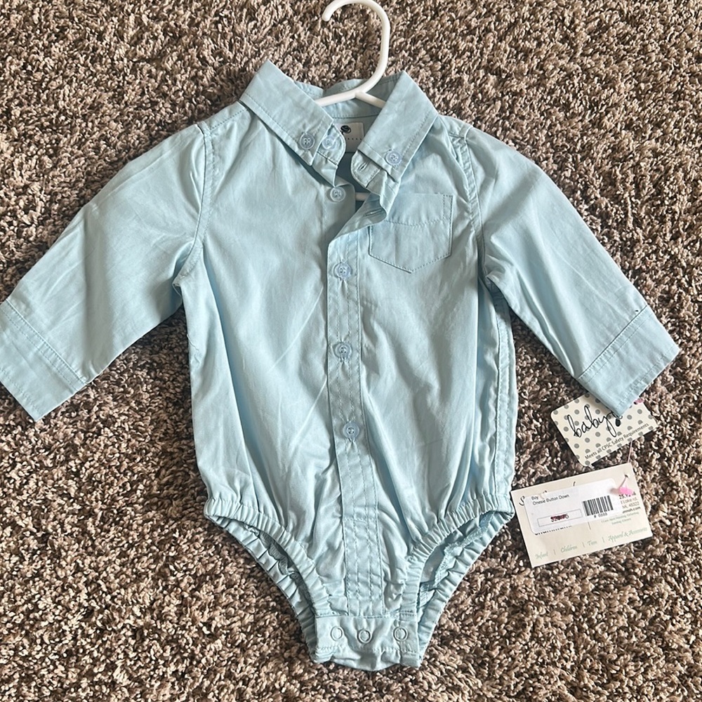 Baby boy button up 0-6mos